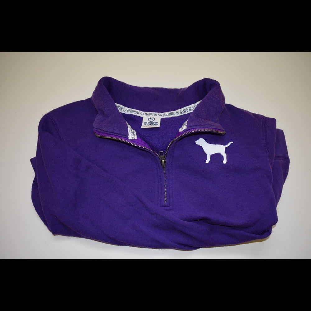 Purple Love Pink Half ZIP Sweatshirt Size Small